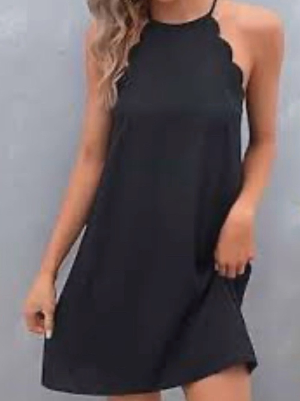 Naked Zebra Black Scallop Mini Dress - Women